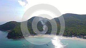 View of the rocky islands in Andaman sea, Thailand. Aerial view on Tropical beach, Similan Islands, Andaman Sea