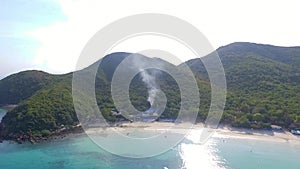 View of the rocky islands in Andaman sea, Thailand. Aerial view on Tropical beach, Similan Islands, Andaman Sea