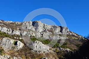 View of rocky slopes above Val Rosandra photo