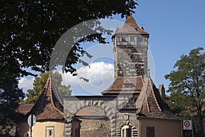 View of the Rodertor being the old city entrance and Roder Tower photo