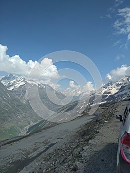 View from Rohtang Pass Manali Himachal Pradesh India photo