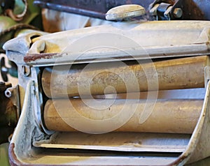 A View of the Rollers on a Vintage Wringer Mangle Washing Machine photo