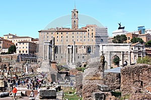 View at the Roman Forum in Rome, Italy