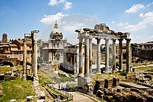 View of Roman Forum ruins