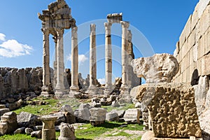 Roman ruins at Temple of Adonis in Faqra, Lebanon photo