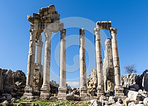 Roman ruins at Temple of Adonis in Faqra, Lebanon photo