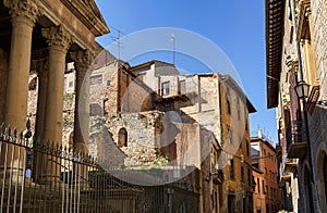 View of the Roman temple of Vic. Catalonia, Spain