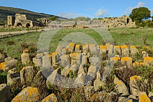 View at roman town of Baelo Claudia at Bolonia in Spain