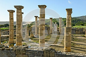 View at roman town of Baelo Claudia at Bolonia in Spain