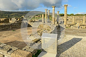 View at roman town of Baelo Claudia at Bolonia in Spain