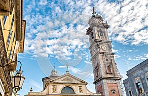 View of Romanesque Basilica of San Vittore church and Bell tower of Bernascone in Varese. photo