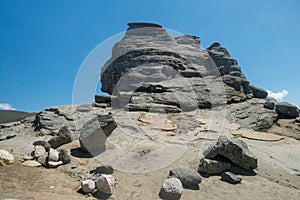 View of the Romanian Sphinx,  in Carpathian Mountains, Bucegi Natural Park, Romania