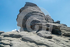 View of the Romanian Sphinx,  in Carpathian Mountains, Bucegi Natural Park, Romania