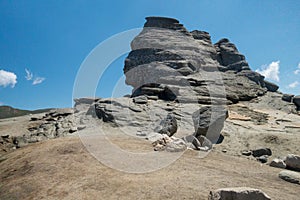View of the Romanian Sphinx,  in Carpathian Mountains, Bucegi Natural Park, Romania