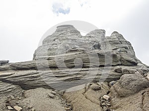 View of the Romanian Sphinx,  in Carpathian Mountains, Bucegi Natural Park, Romania