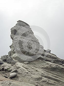 View of the Romanian Sphinx,  in Carpathian Mountains, Bucegi Natural Park, Romania