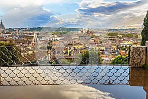 View on Rome from Terrazza Viale del Belvedere. Italy photo