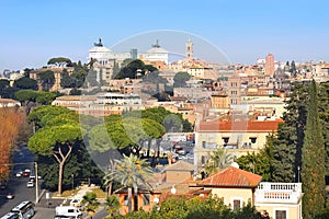 View of the of Rome from the height of the Aventine Hill photo