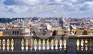 Marble balustrade in Rome