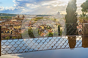 View on Rome from Terrazza Viale del Belvedere. Italy