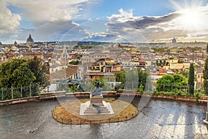 View on Rome from Terrazza Viale del Belvedere. Italy photo