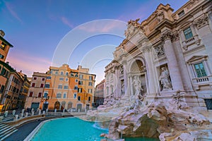 View of Rome Trevi Fountain Fontana di Trevi in Rome, Italy