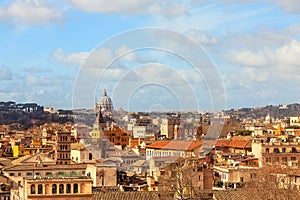 View of Rome and Vaticano from the Aventine hill.