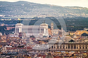 View of Rome and the VIttoriano from afar