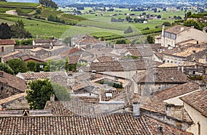 View of the roof of the city of Saint Emilion