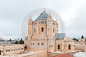 View from the roof of the house next to Dormition Abbey in old city of Jerusalem, Israel