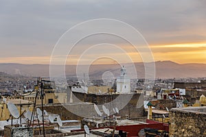 View from a roof in the medina of Fez.