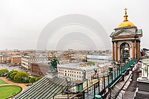 View from roof of St. Isaac`s Cathedral, Saint Petersburg