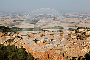 View of the Roofs and Landscape of Montalcino