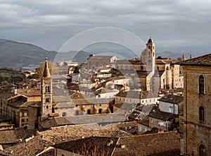 View on the roofs of the medieval city of Urbino