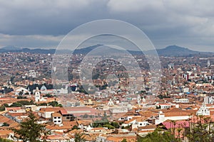 View of the roofs at Sucre capital of Bolivia.