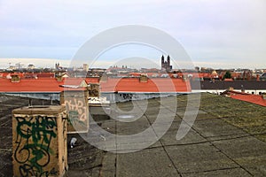 View from rooftop of abandoned building in Magdeburg, Germany