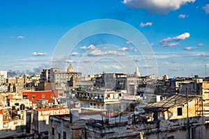 View from a rooftop terrace over the Center of Havana in Cuba