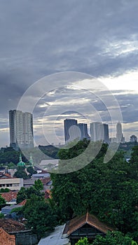 the view on the rooftop of the Yasmin Hotel, Tangerang, Banten