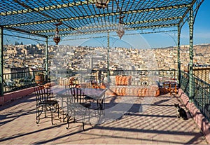 View of the rooftops of the Fez medina. Fez, Morocco.