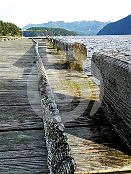 View of Rope on Dock at Egmont, BC