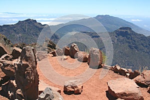 Panorama from Roque de Los Muchachos, isle of La Palma, Spain photo