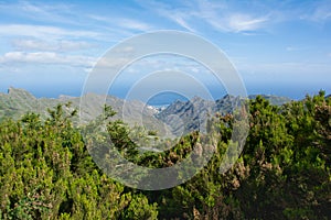 View of the Roques de Anaga in Parque Rural Anaga. Tenerife, Can