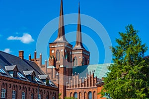 View of Roskilde cathedral in Denmark