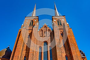 View of Roskilde cathedral in Denmark