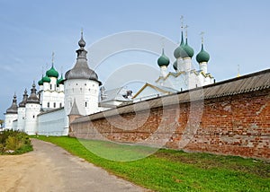 View of the Rostov Kremlin. Golden Ring of Russia.