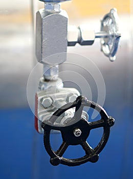 View of round handwheel in an industry