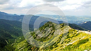 View on route between Polana Jaworzynka and Murowaniec shelter in Tatra in Poland.