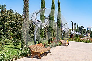 The view of Rudaki Park in Dushanbe