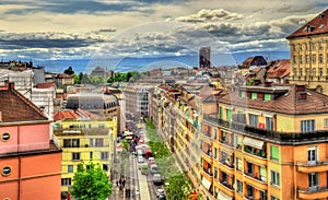 View of Rue Centrale in Lausanne