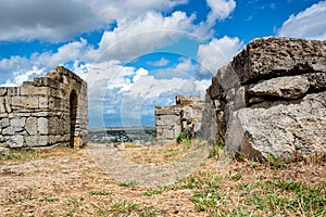 View of ruins of the ancient Greek city of Panticapaeum in Crimea